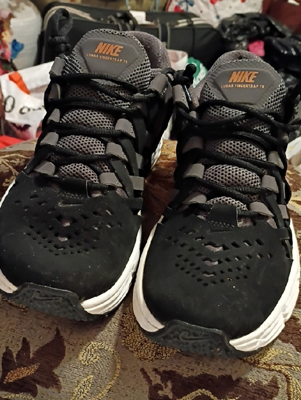 Nike Black and Gray Trainer Sneakers with White Midsole